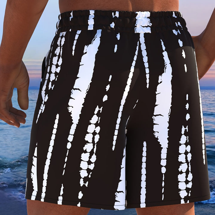 Herren Badeshorts mit modernem Streifen-Design und elastischem Bund Echo Archiv