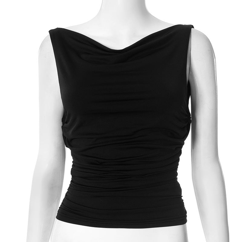 Damen figurbetontes Trägershirt mit elegantem Wickeldesign Echo Archiv