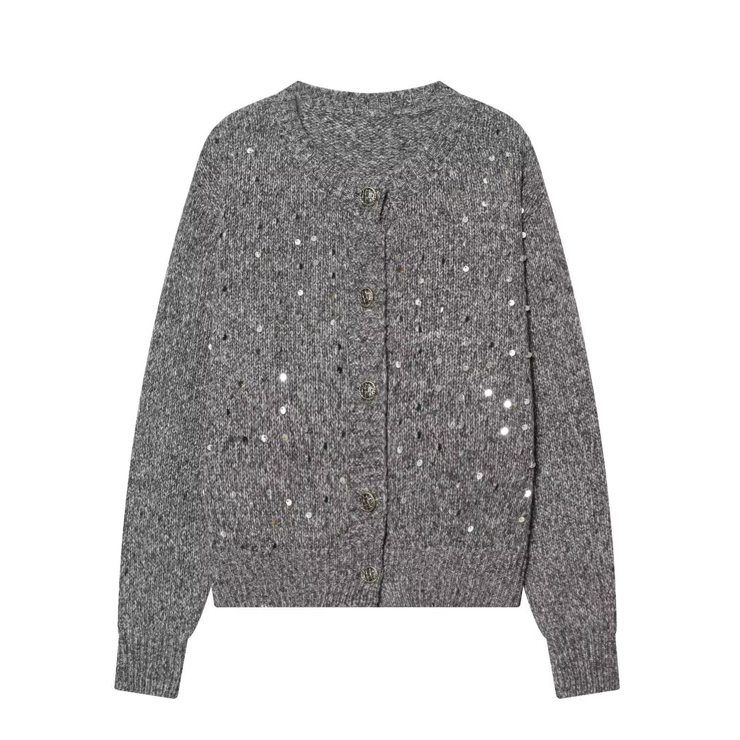 Damen Strickcardigan mit Pailletten und Zierknöpfen Echo Archiv