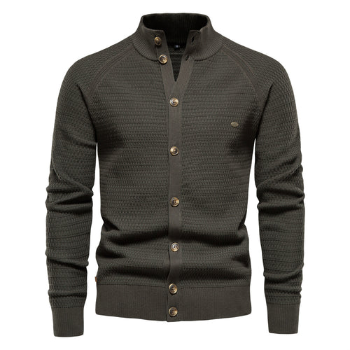 Herren Strickjacke mit modernem Zipper und stilvollen Knopfdetails Echoarchiv