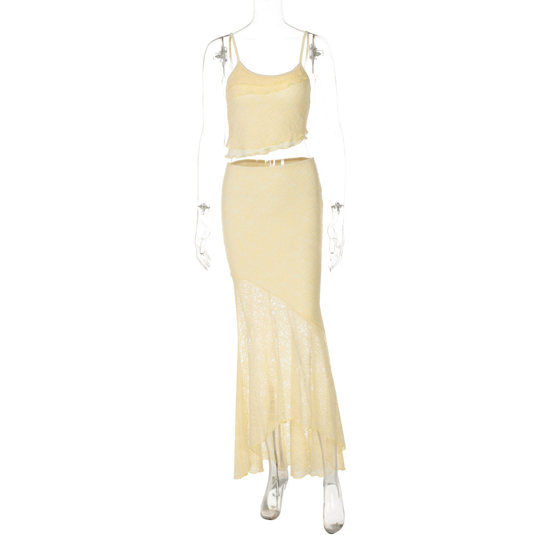 Damen Elegantes Maxikleid mit Längsnaht und Spaghettiträgern Echo Archiv