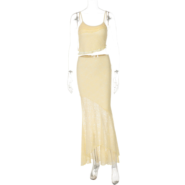 Damen Elegantes Maxikleid mit Längsnaht und Spaghettiträgern Echo Archiv