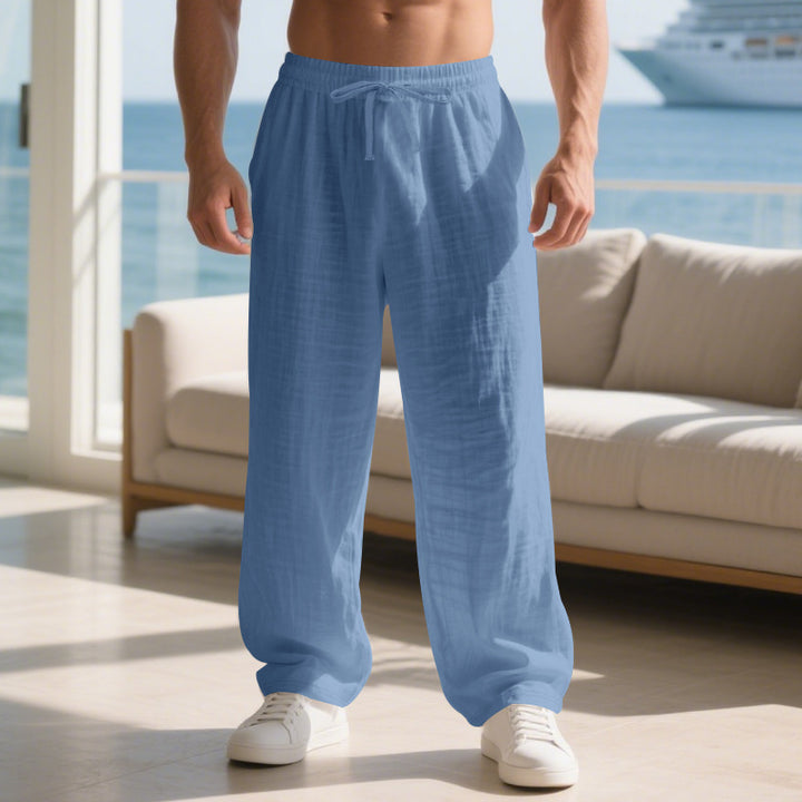 Herren luftige Strandhose mit elastischem Bund und seitlichen Taschen Echoarchiv