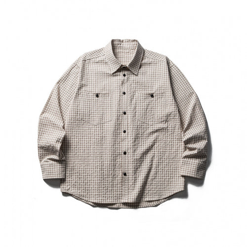 Herren Boxy-Overshirt aus leichter Baumwollmischung mit feinem Karomuster und Brustklappentaschen Echo Archiv