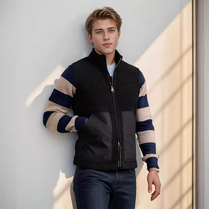 Herren modische Fleecejacke mit strukturiertem Kragen und praktischen Taschen Echoarchiv