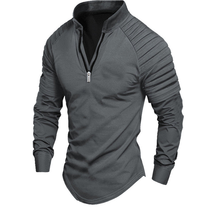 Herren Sportliches Langarmshirt mit Stehkragen und Reißverschluss Echoarchiv