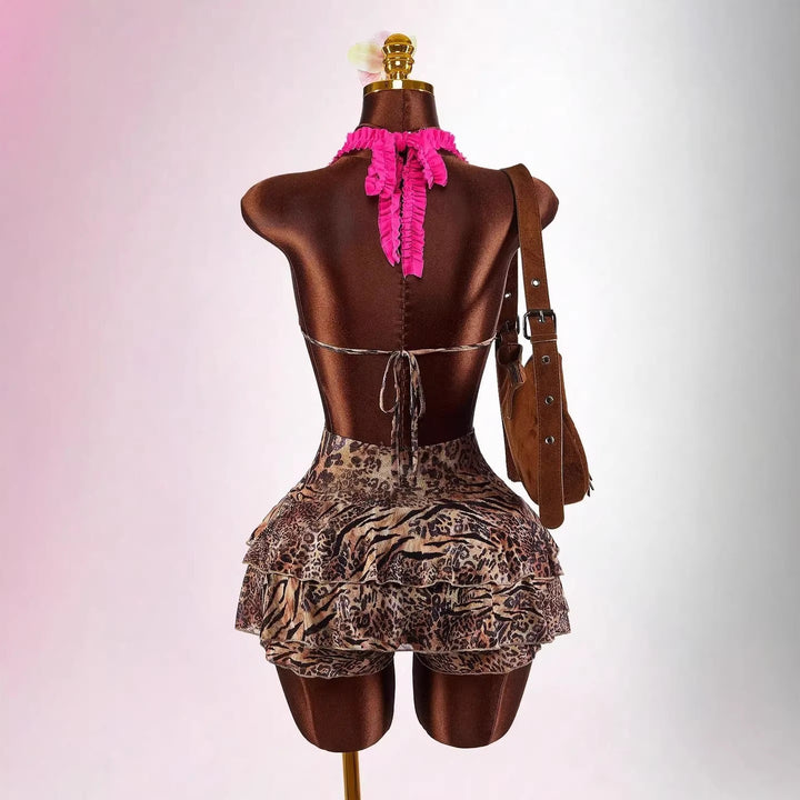Damen Verspieltes Minikleid mit Rüschendetails Echo Archiv