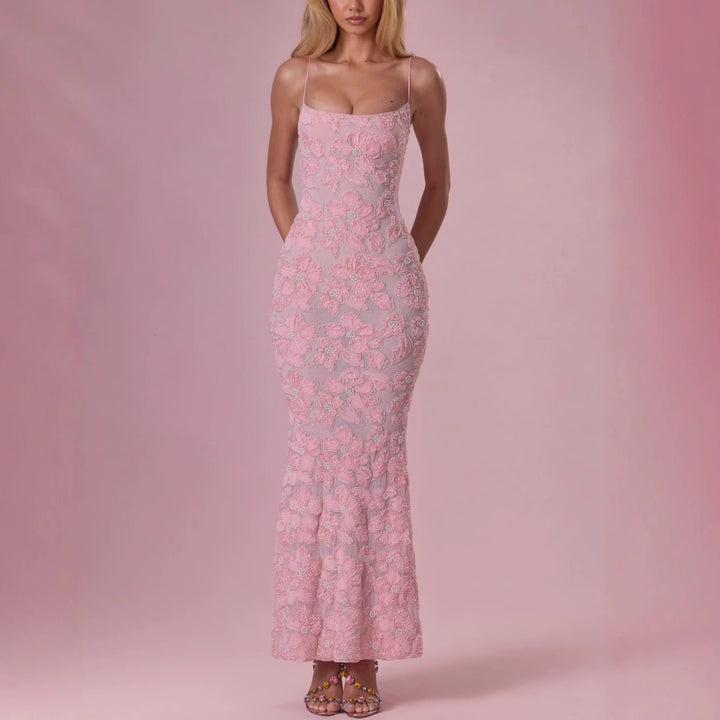 Damen Elegantes Maxikleid mit floralem Spitzenmuster Echo Archiv
