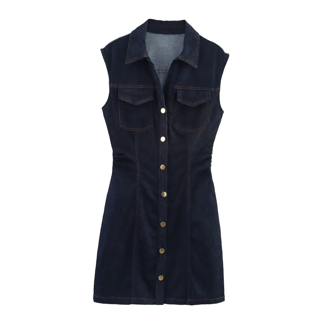 Damen Jeanskleid mit tailliertem Schnitt und praktischen Taschen Echo Archiv
