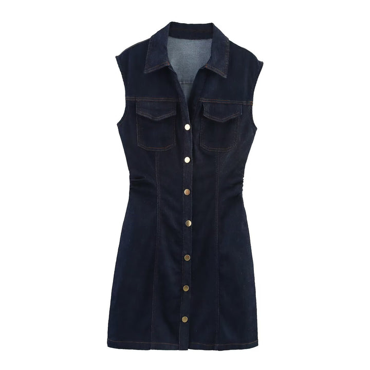 Damen Jeanskleid mit tailliertem Schnitt und praktischen Taschen Echo Archiv