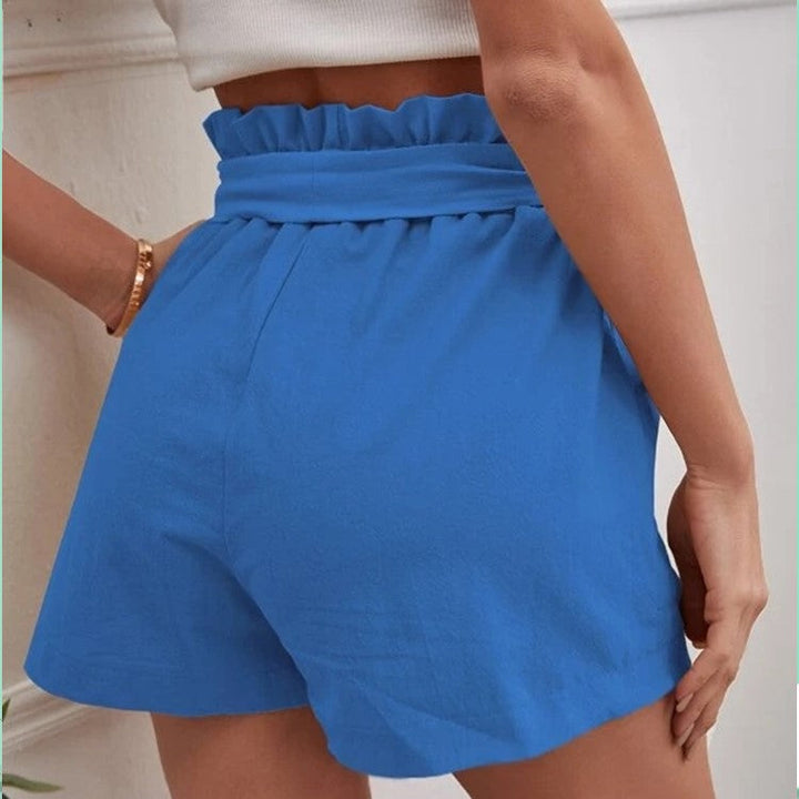 Damen elegante Shorts mit Bindegürtel und breitem Bund Echoarchiv