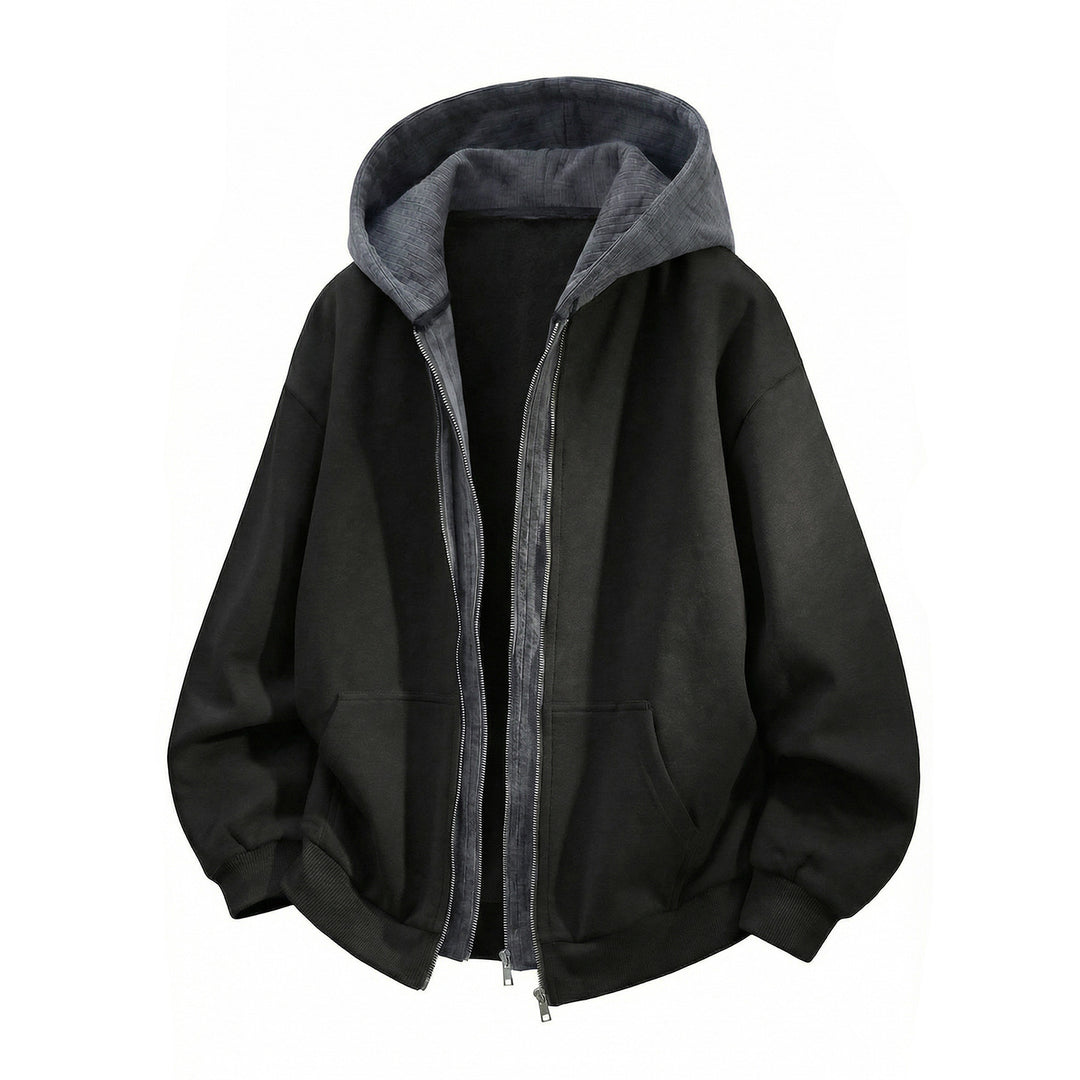 Unisex Oversized Kapuzenjacke mit Doppelreißverschluss und Kängurutasche Echo Archiv
