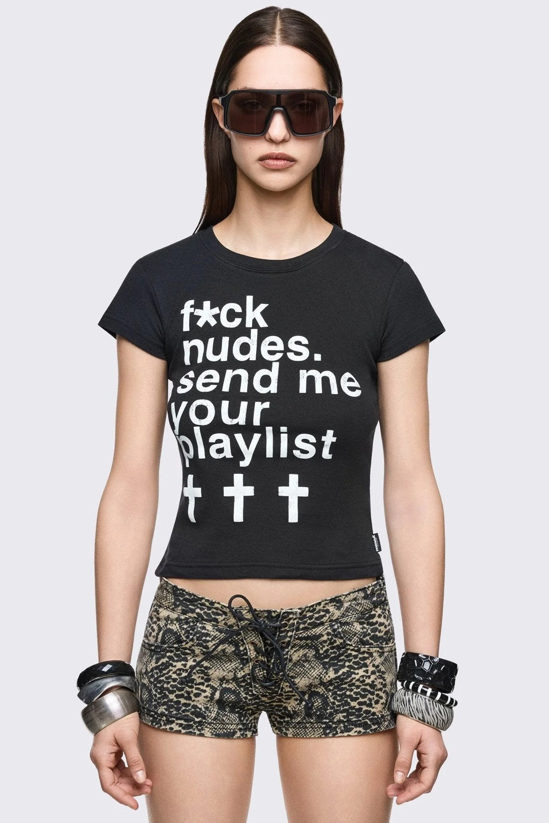 Damen Crop-Top mit auffälligem Grafikdesign Echo Archiv
