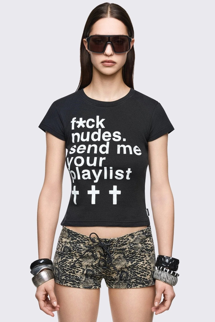 Damen Crop-Top mit auffälligem Grafikdesign Echo Archiv