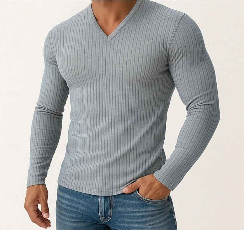 Herren Langarmshirt mit feiner Rippenstruktur Echoarchiv