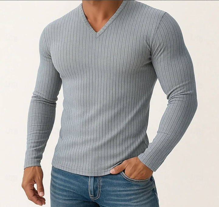 Herren Langarmshirt mit feiner Rippenstruktur Echoarchiv
