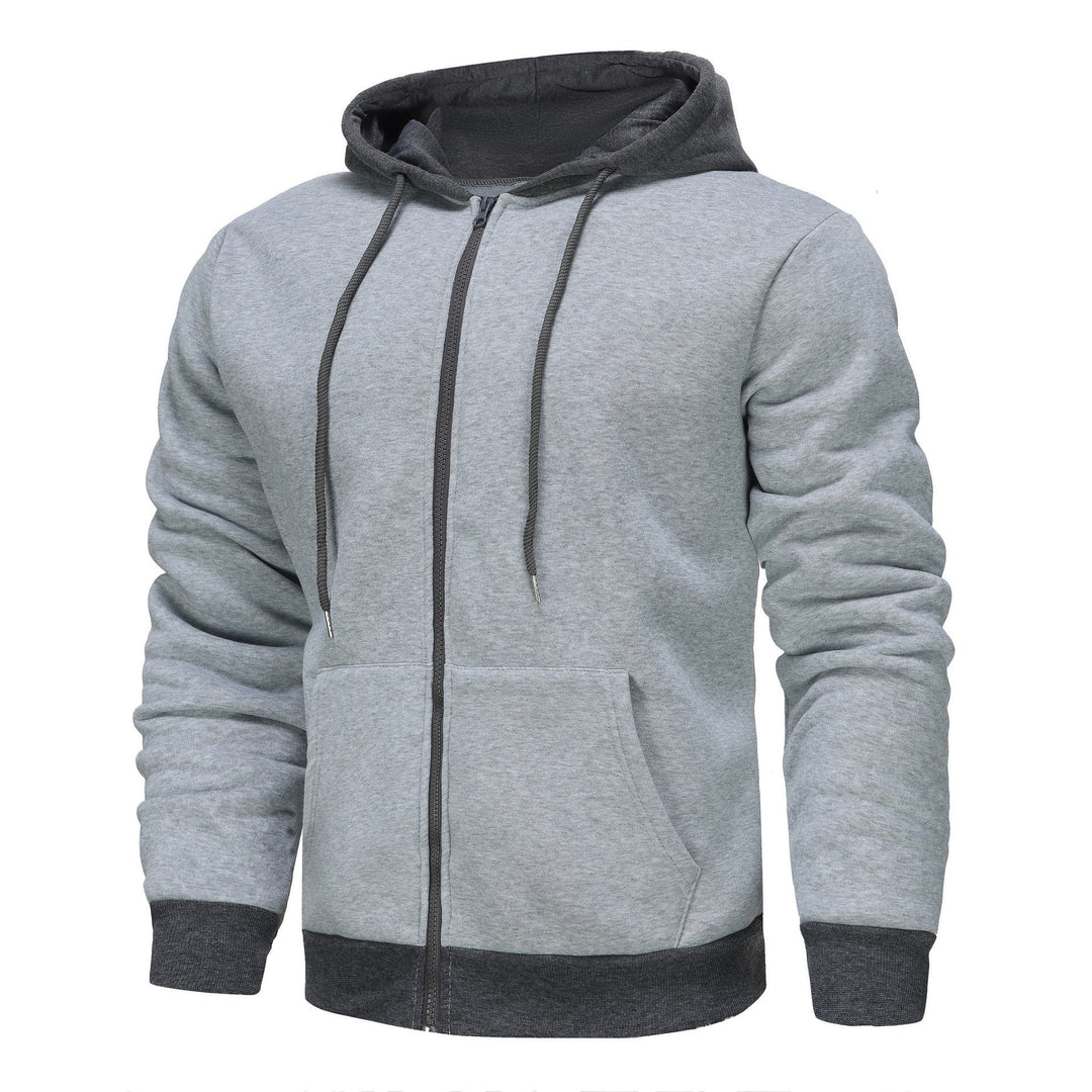 Herren Zip-Hoodie mit Kontrastfarbe und Kängurutasche Echoarchiv
