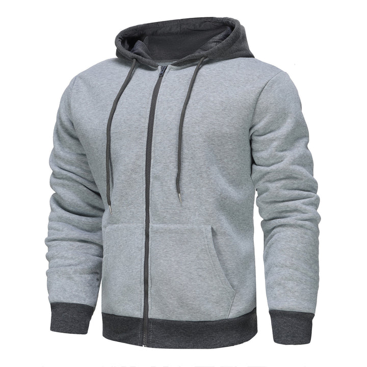 Herren Zip-Hoodie mit Kontrastfarbe und Kängurutasche Echoarchiv
