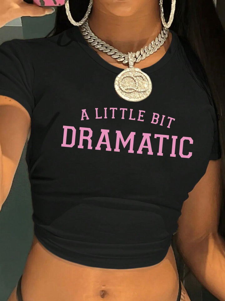 Damen Crop-Top mit kreativem Grafikdesign und modernem Schriftzug Echo Archiv