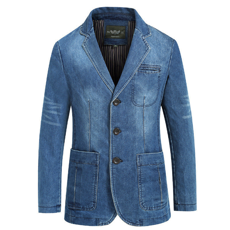 Herren nan Denim-Sakko im Blazerstil mit Stretch, aufgesetzten Taschen und leichtem Innenfutter Echo Archiv
