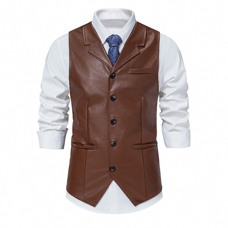 Herren elegante Kunstlederweste Echoarchiv