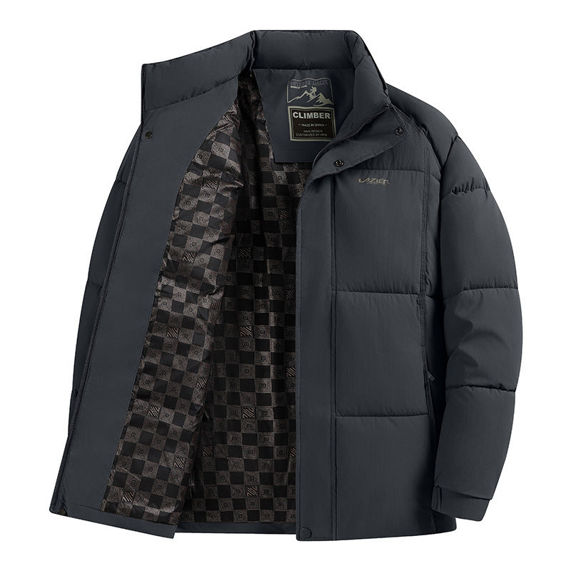 Herren Wattierte Winter-Steppjacke mit Stehkragen, Thermofutter & verdeckter Reißverschluss Echoarchiv
