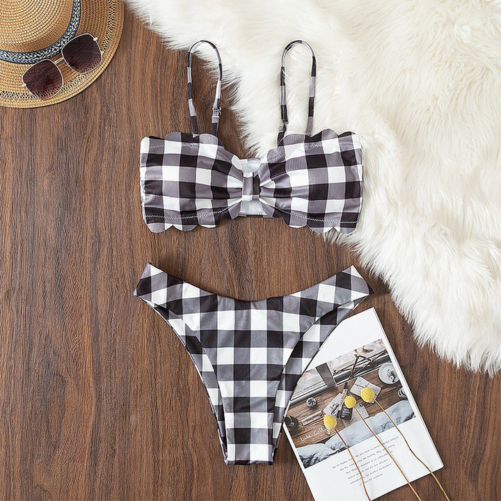 Damen Bikiniset mit Rüschen und Vichy-Muster Echo Archiv