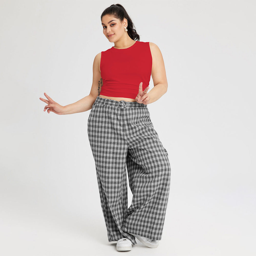 Damen weit geschnittene Karottenhose mit dekorativer Gürtel-Detail Echo Archiv