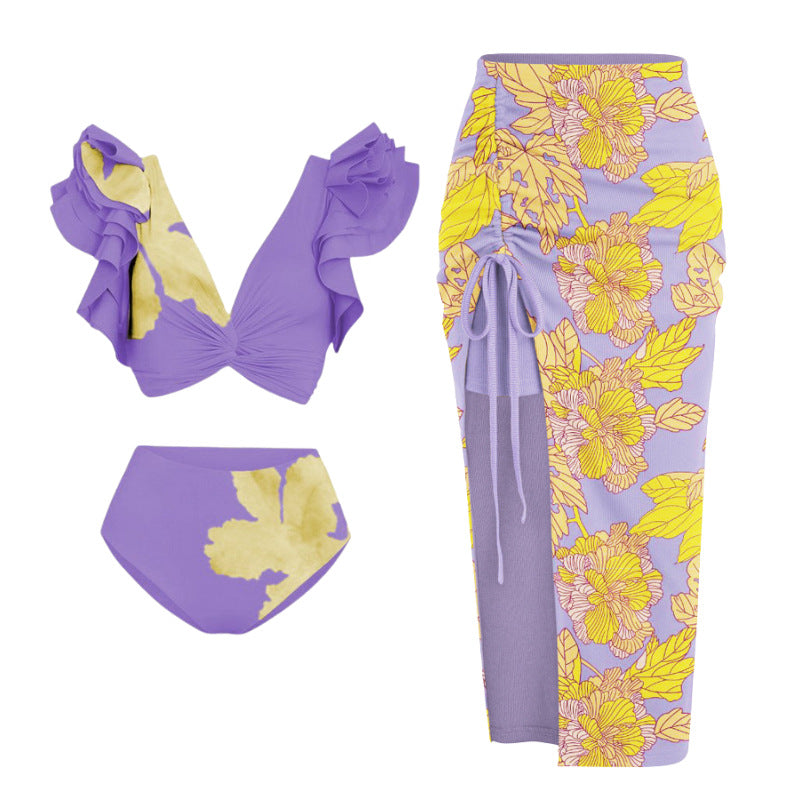 Damen Bikiniset mit voluminösen Rüschen und asymmetrischem Design Echo Archiv
