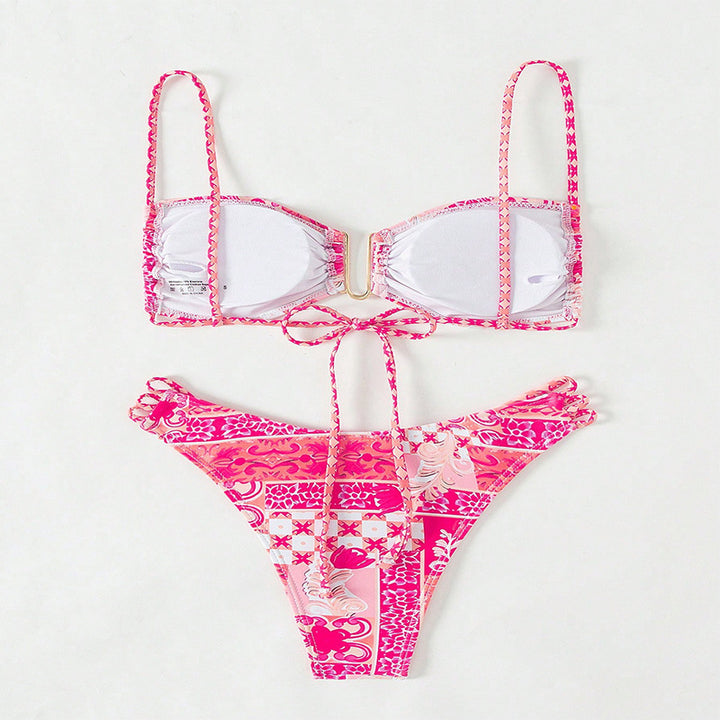 Damen Bandeau-Bikini mit modischem Patchwork-Design Echo Archiv