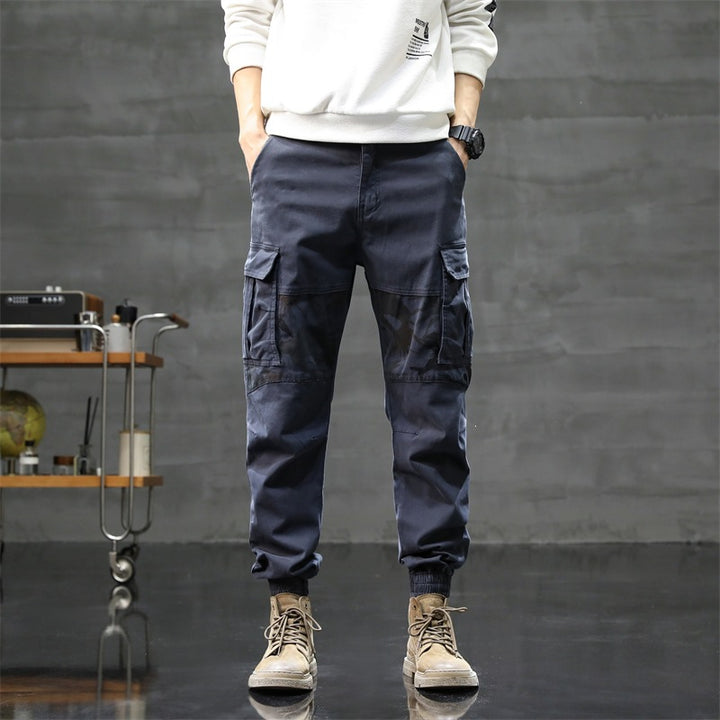 Herren Cargo-Jogginghose mit Camouflage-Knieeinsatz & elastischen Bündchen Echoarchiv