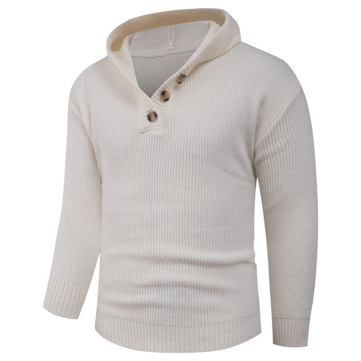Herren Strickpullover mit hochabschließendem Kragen und Knopfdetails Echoarchiv