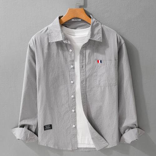Herren Leichtes Baumwoll-Overshirt im Hemdjackenstil mit Brusttasche und Soft‑Touch Echoarchiv