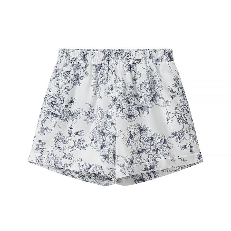 Damen nan Kimono-Shorty-Set aus leichtem Viskosemix mit Bindegürtel und elastischer Taille Echo Archiv