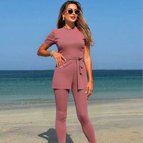 Damen sportliches Lounge-Set mit Bindegürtel Echo Archiv