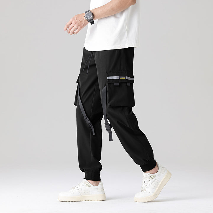 Herren Tech‑Utility Cargohose mit multifunktionalen Beintaschen, verstellbaren Gurtbändern & elastischen Bündchen Echo Archiv