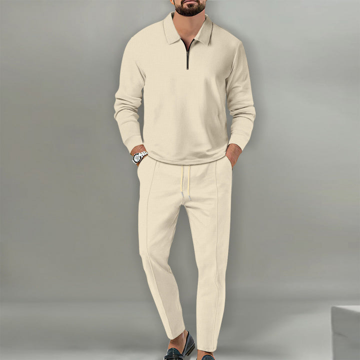 Herren Freizeitanzug mit strukturiertem Pullover und modischen Jogginghosen Echoarchiv