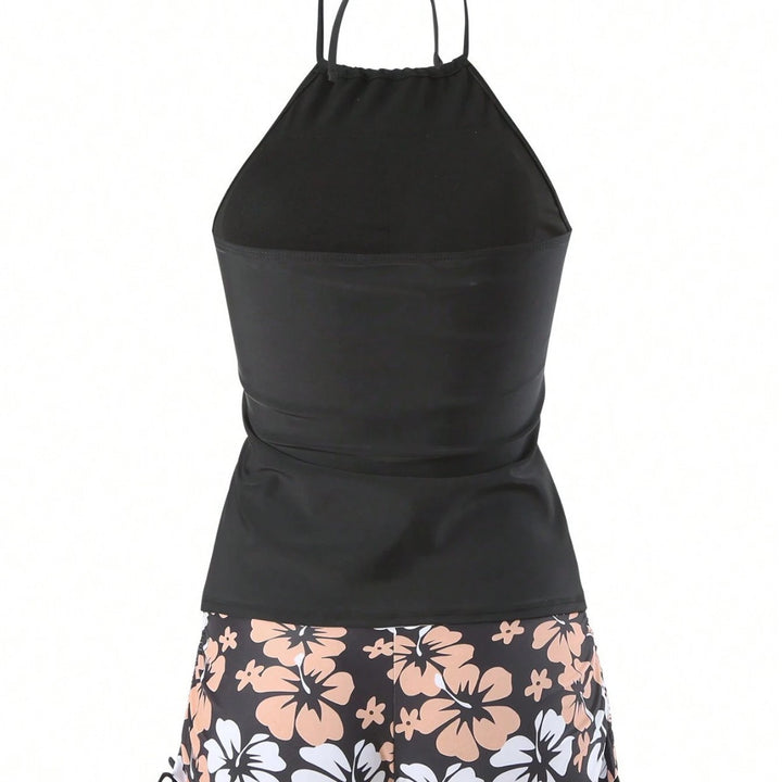 Damen Sportives Tankini-Set mit Blumendruck Echo Archiv