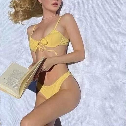 Damen Triangel-Bikini mit verstellbaren Trägern und hochwertigem Rippmaterial Echo Archiv