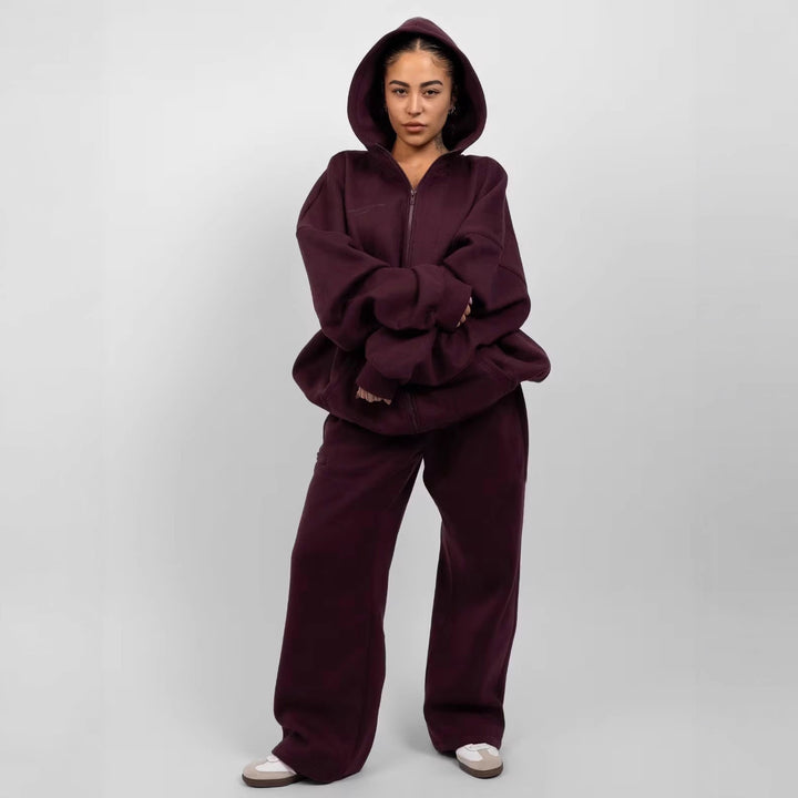 Damen Lässiges Kapuzenpullover und Jogginghose Set Echo Archiv