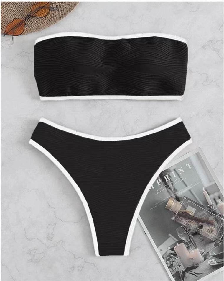 Damen Bandeau-Bikini-Set mit strukturiertem Design Echo Archiv