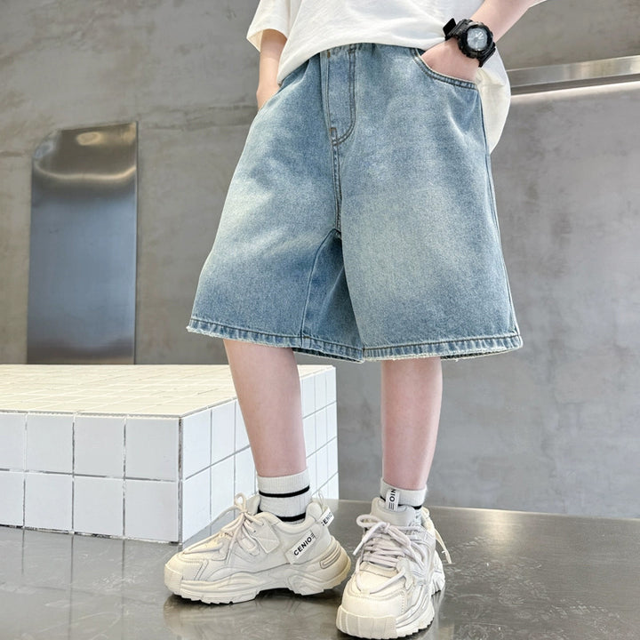 Unisex trendige weit geschnittene Denim-Shorts mit praktischen Taschen Echo Archiv