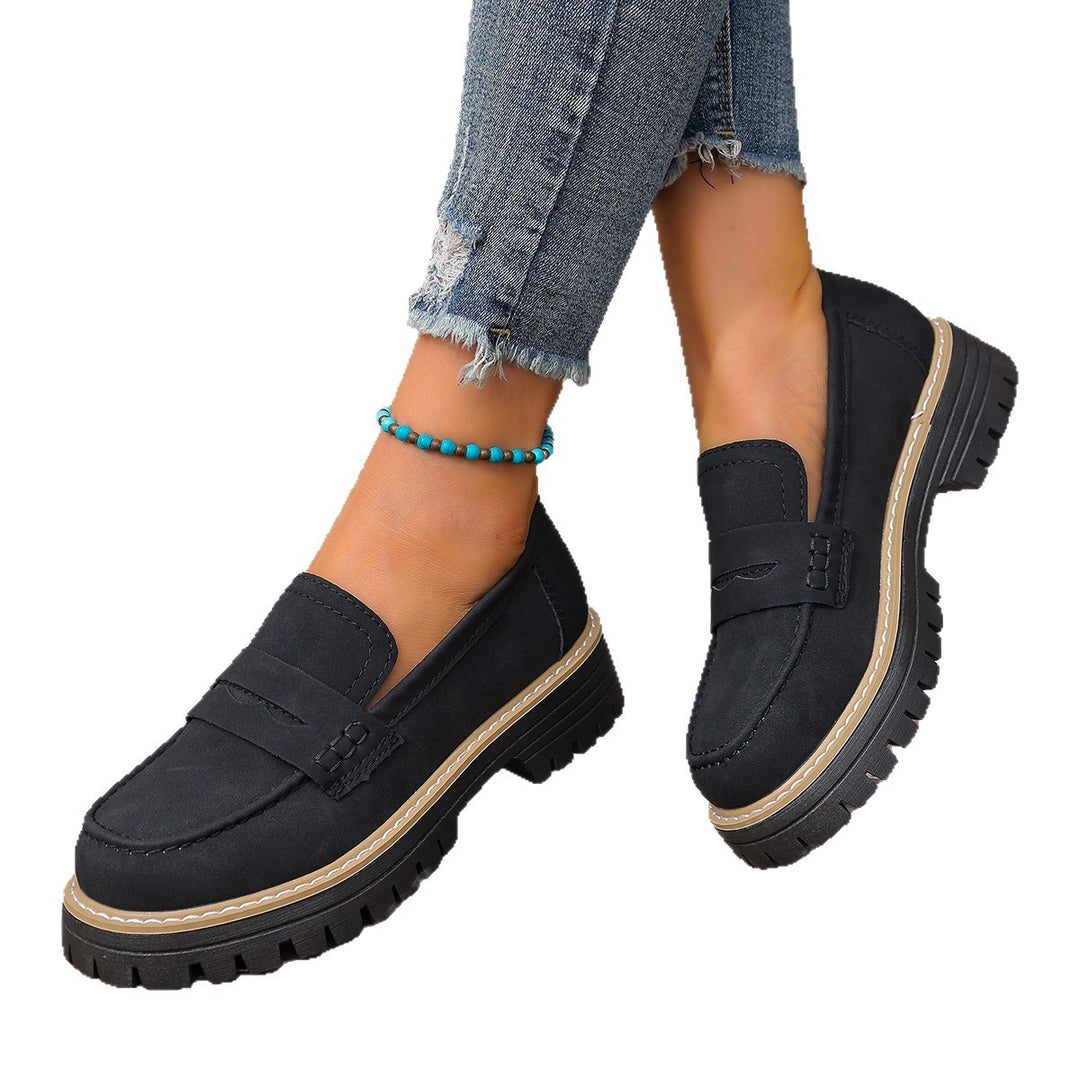 Damen lässiger Chunky-Loafer mit grober Profilsohle gepolstertem Komfortfußbett und dekorativem Steg Echo Archiv
