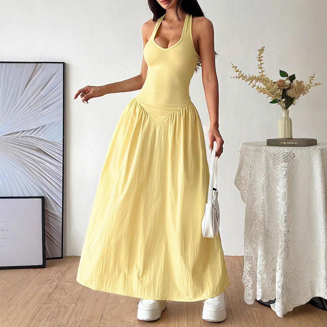 Damen Maxidress mit U-Ausschnitt und fließendem Rock Echo Archiv