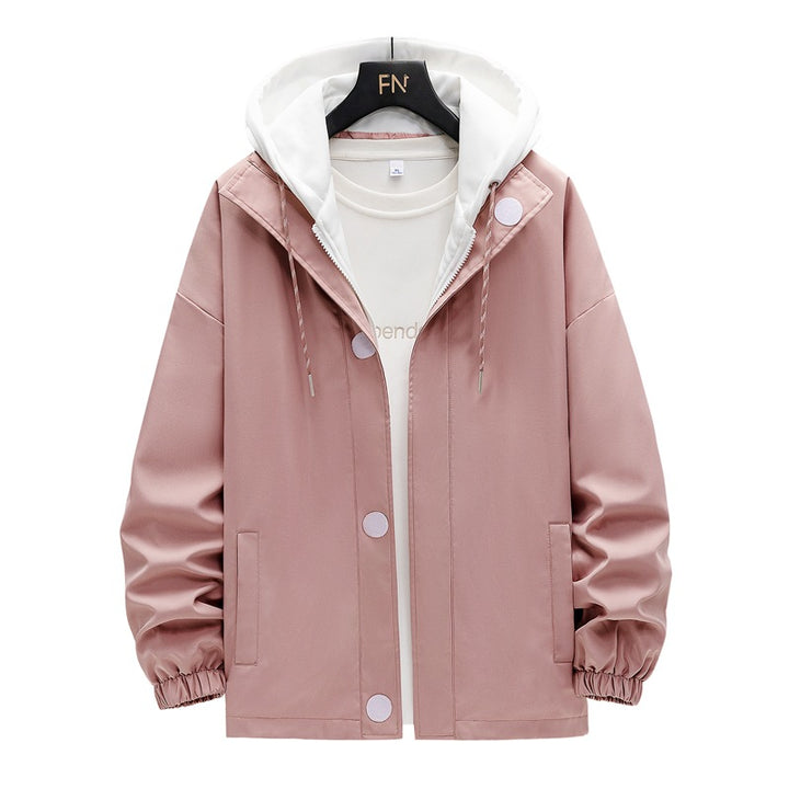 Herren zweilagige Kapuzen‑Overlayerjacke mit kontrastierter Innenkapuze und elastischen Bündchen Echo Archiv