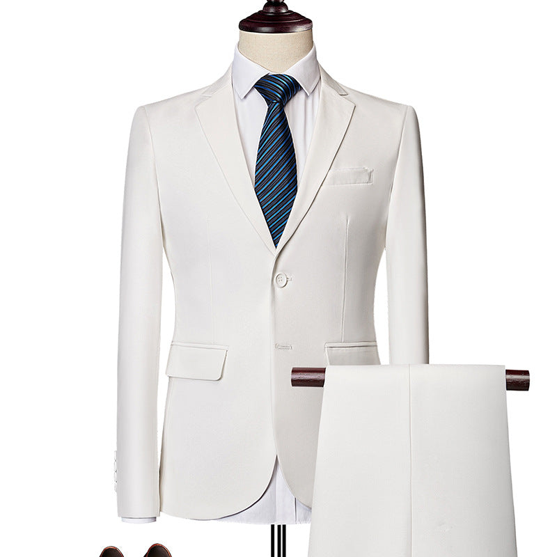 Herren nan Slim-Fit Einreiher-Anzugset mit Ein-Knopf-Sakko, schmaler Anzughose mit Bügelfalte und elastischem Stretchgewebe Echo Archiv