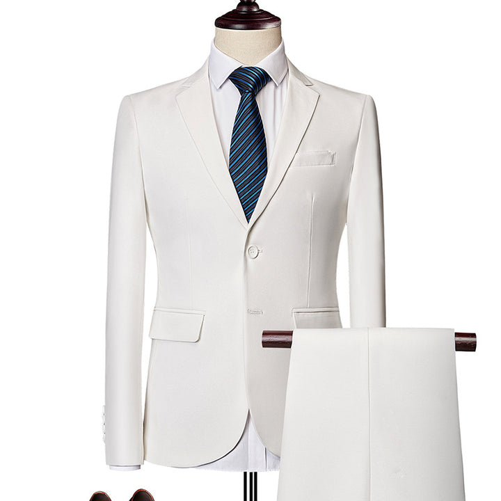 Herren nan Slim-Fit Einreiher-Anzugset mit Ein-Knopf-Sakko, schmaler Anzughose mit Bügelfalte und elastischem Stretchgewebe Echo Archiv