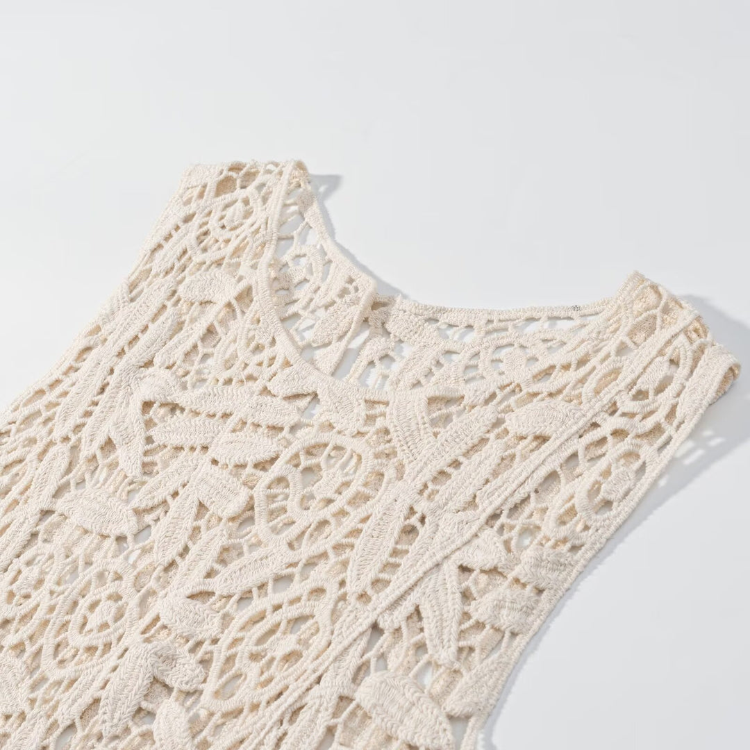 Damen Spitzenoberteil mit asymmetrischem Saum und floralen Mustern Echo Archiv