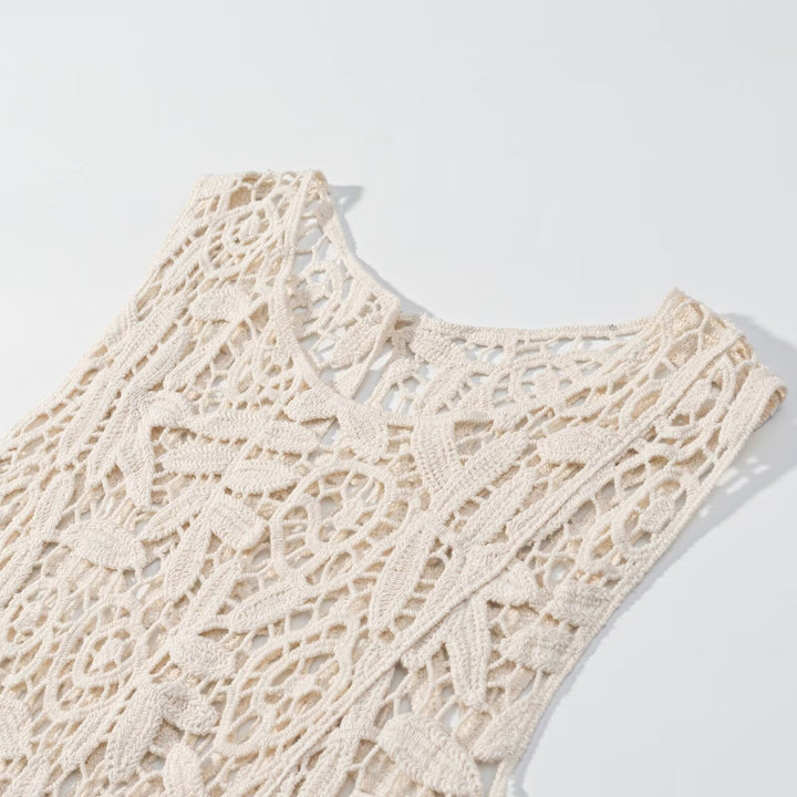 Damen Spitzenoberteil mit asymmetrischem Saum und floralen Mustern Echo Archiv