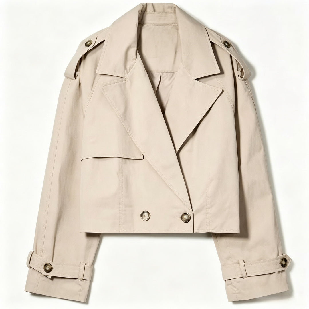Damen Modische Kurze Trenchjacke Echo Archiv